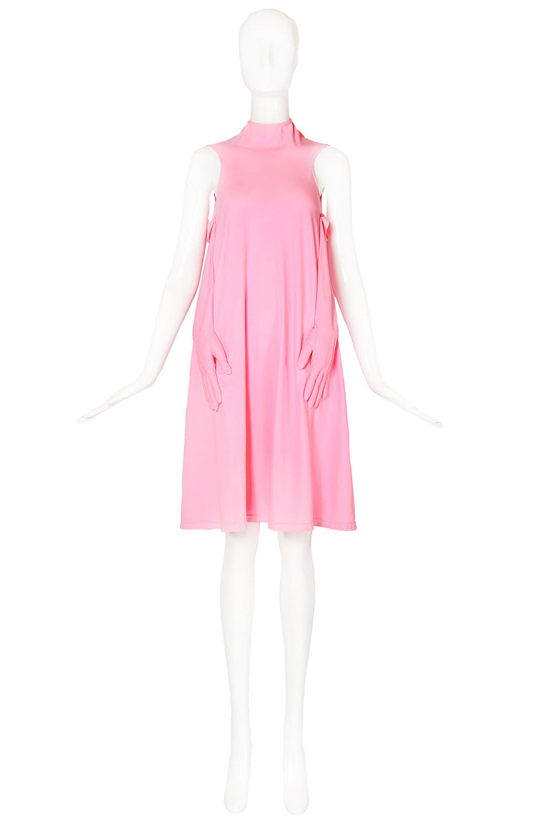 Coco Chanel- 1958 Pink silk muslin strapless ruched bustier dress