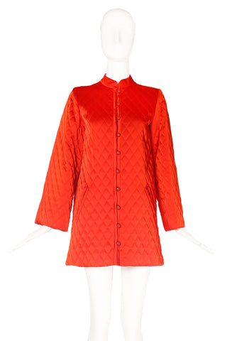 1970's Yves Saint Laurent deep reddish orange quilted jacket