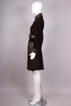 1970's Gucci Brown Suede Coat w/Sterling Tiger Motif