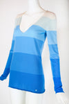 Chanel Cashmere Blue Color Blocked Sweater c.2005
