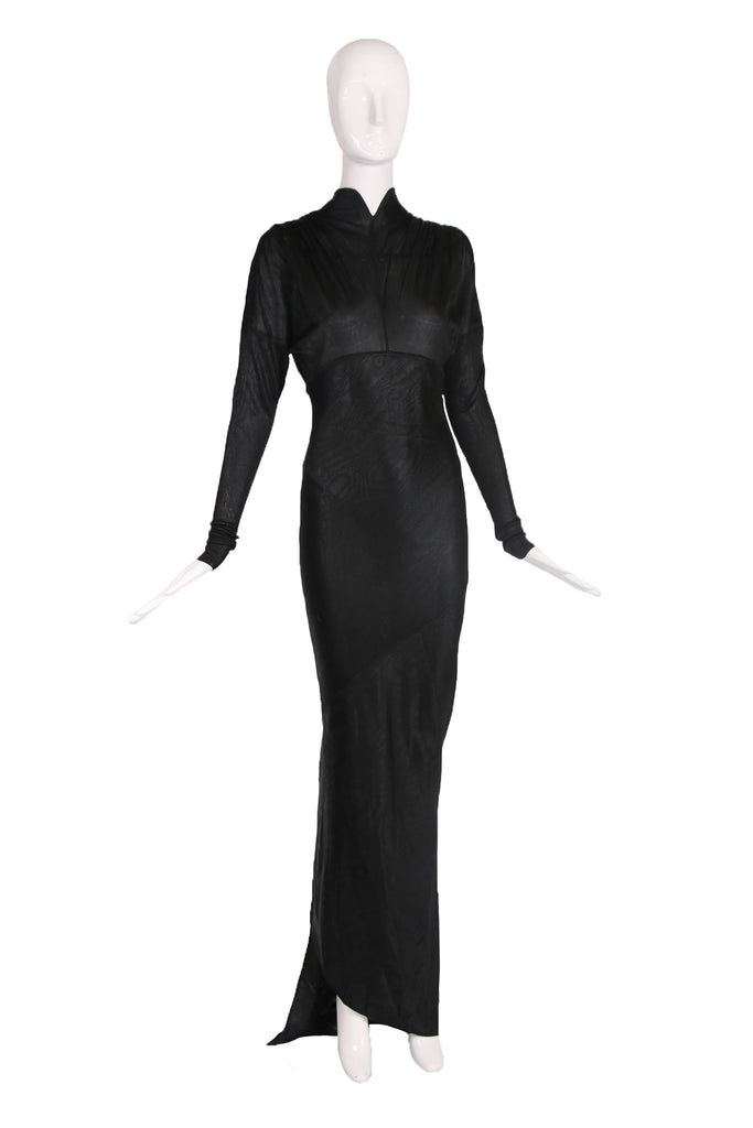 1986 Azzedine Alaia Black Trained Gown – Rachel Zabar Vintage