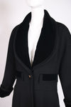 Chanel Black Cashmere Coat w/Velvet Trim