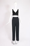 Yves Saint Laurent Black Smoking Pants w/Sequin Side Stripe