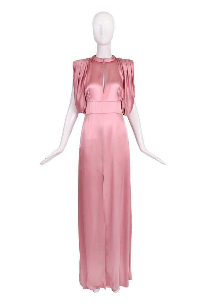 Prada Pink Silk Evening Gown w/Keyhole Neckline c.2017 Rachel Zabar Vintage Prada Pink Silk Evening Gown w/Keyhole Neckline c.2017 Rachel Zabar Vintage