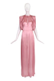 Prada Pink Silk Evening Gown w/Keyhole Neckline c.2017