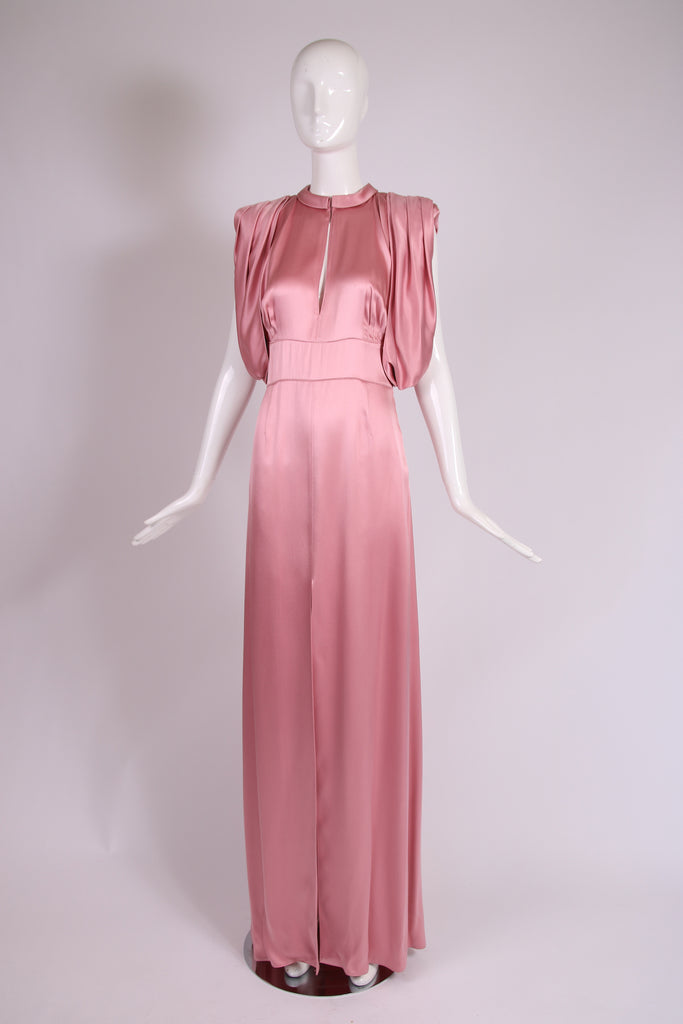 Prada Pink Silk Evening Gown w/Keyhole Neckline c.2017 Rachel Zabar Vintage Prada Pink Silk Evening Gown w/Keyhole Neckline c.2017 Rachel Zabar Vintage