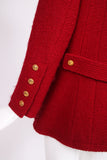 Chanel Red Wool Boucle Double-Breasted Jacket