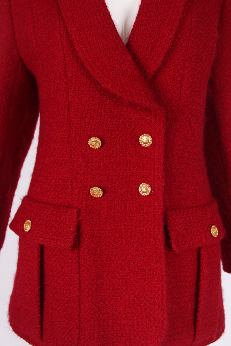 Chanel Red Wool Boucle Double-Breasted Jacket – Rachel Zabar Vintage