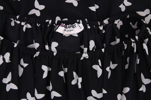 Yves Saint Laurent Black & White Butterfly Print Silk Blouse Tunic Top Rachel Zabar Vintage Yves Saint Laurent Black & White Butterfly Print Silk Blouse Tunic Top Rachel Zabar Vintage