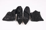 Manolo Blahnik Black Sequin Stretch Thigh High High-Heeled Boots