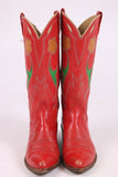 Ralph Lauren Red Leather Cowboy Boots 1980's