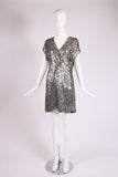 Valentino Silver Sequin Mini Dress w/Twisted Knot Design