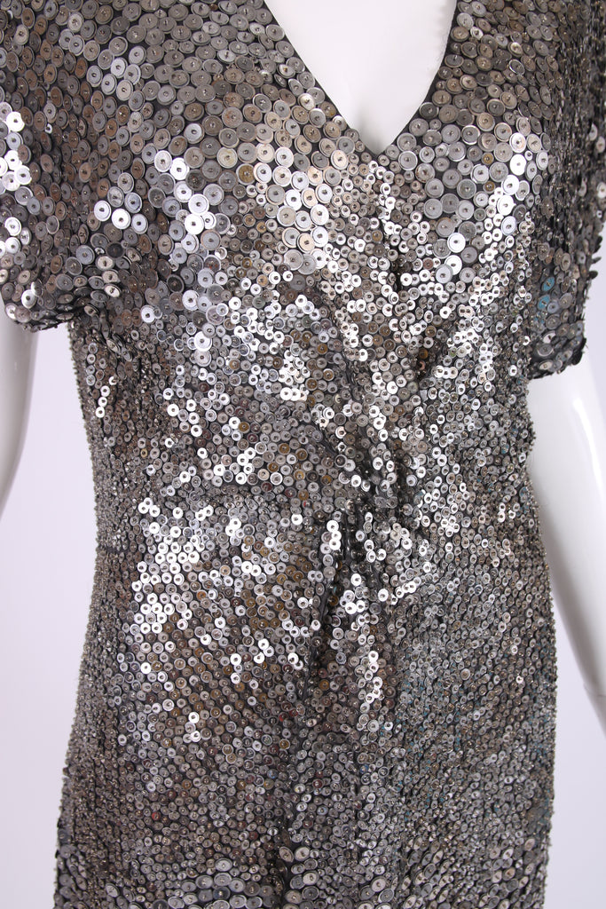 valentino silver mini dress Valentino Bateau Neckline Mini Dress - Metallic Dresses, Clothing - VAL509056