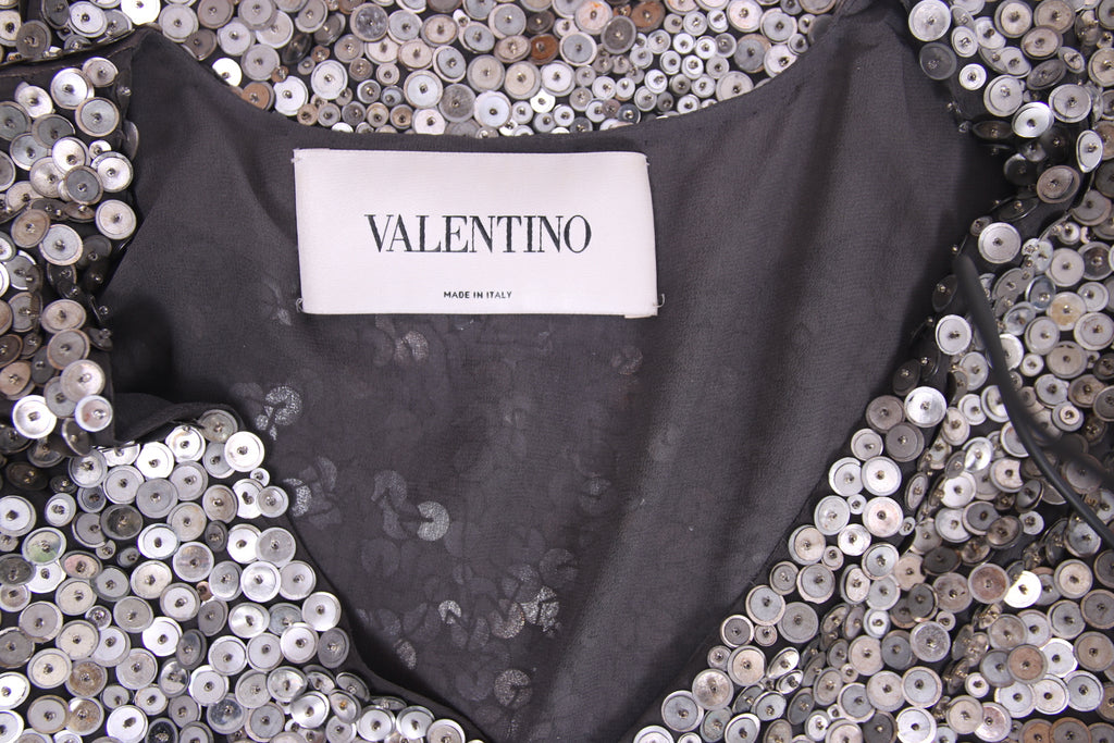 Valentino Silver Sequin Mini Dress w/Twisted Knot Design – Rachel Zabar Vintage Valentino Silver Sequin Mini Dress w/Twisted Knot Design – Rachel Zabar Vintage