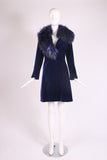 Jacques Fath Purple Velvet Coat w/Fur Collar