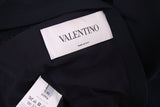 Valentino Navy Silk Gown w/Keyhole Neckline & Open Back