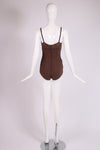 Dolce & Gabbana Brown Stretch Bodysuit w/Lace Insets