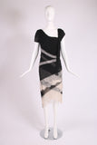 Nina Ricci Black Chiffon & Lace Bias Cut Cocktail Dress