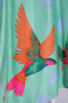 Hanae Mori Maxi Dress w/Exotic Bird Print