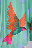 Hanae Mori Maxi Dress w/Exotic Bird Print