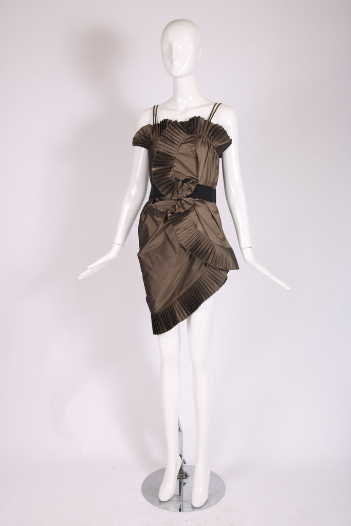 dior mini dress Christian Dior Mini Dress w/Accordion Pleats – Rachel Zabar Vintage