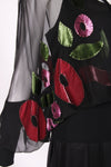 Galliano for Christian Dior Silk 3-Piece w/Velvet Floral Motif