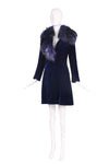 Jacques Fath Purple Velvet Coat w/Fur Collar