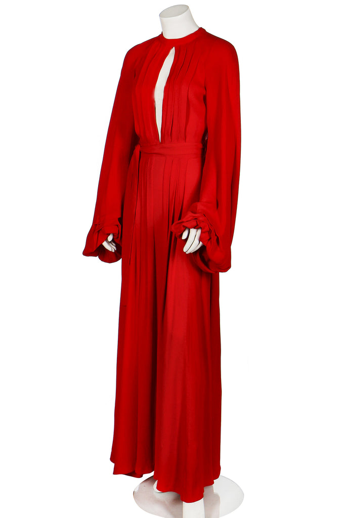 Ossie Clark Red 'Cuddly' Wrap Maxi Dress – Rachel Zabar Vintage