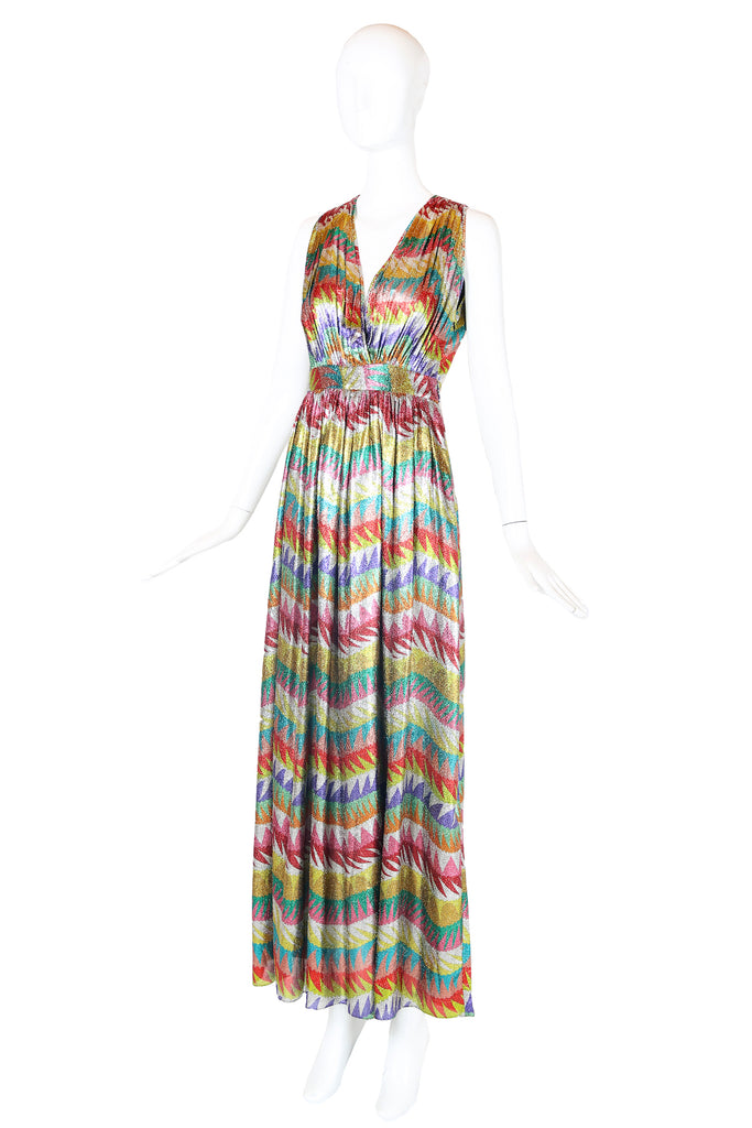 missoni orange label dress MISSONI Orange Label Metallic Knit ZigZag Dress Size EU 44