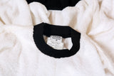 Rare Chanel White Terry Cloth Top Emblazoned with "Chanel" in Black Letters ca.1991