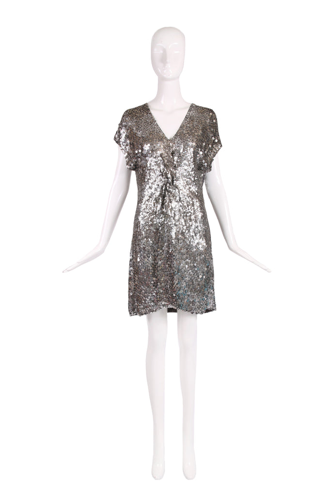 Valentino Silver Sequin Mini Dress w/Twisted Knot Design – Rachel Zabar Vintage Valentino Silver Sequin Mini Dress w/Twisted Knot Design – Rachel Zabar Vintage
